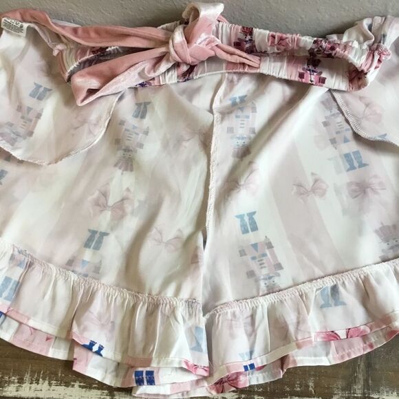 Coquette pink stripe shorts velvet feel tie bloomers feminine - Picture 8 of 9